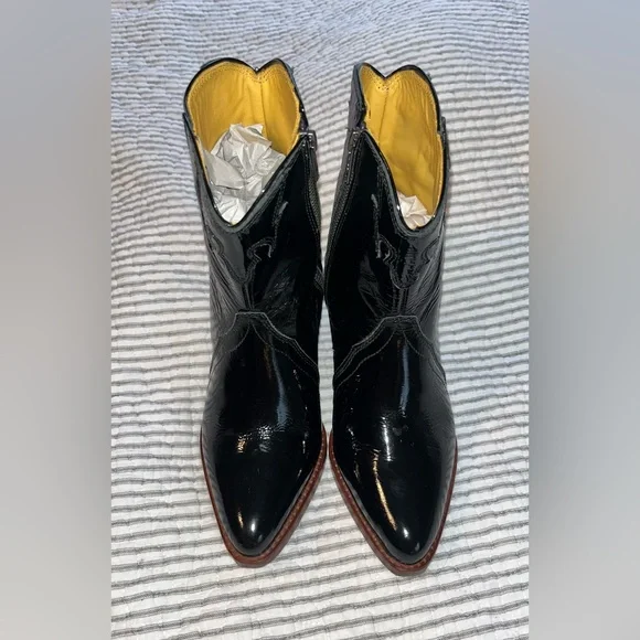 Free People New Frontier Patent Leather Boots sz 6 - Picture 5 of 14